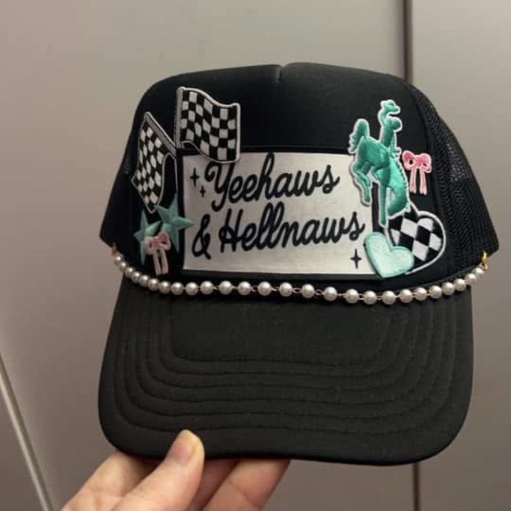 Otto Trucker Patch Hat (Western, Turquoise, Black, Checkered)